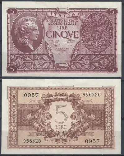 1944-52 Lire 5 Atena Elmata FDS BI 67 Alfa