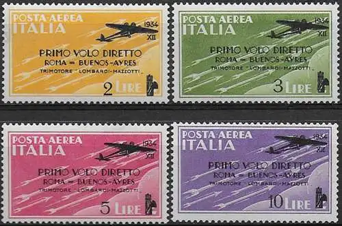 1934 Italia Roma-Buenos Aires 4v. MNH Sassone A n. 56/59