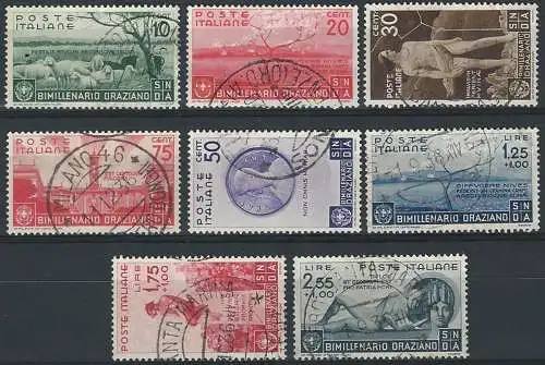 1936 Italia Bimillenario di Orazio 7v. cancelled Sassone n. 398/405