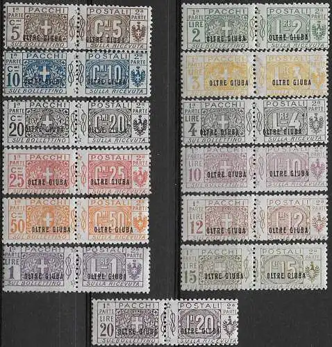 1925 Oltre Giuba Pacchi 13v. MNH Sassone n. 1/13