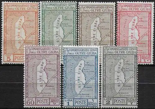 1926 Oltre Giuba Annexation 7v. MNH Sassone n. 29/35