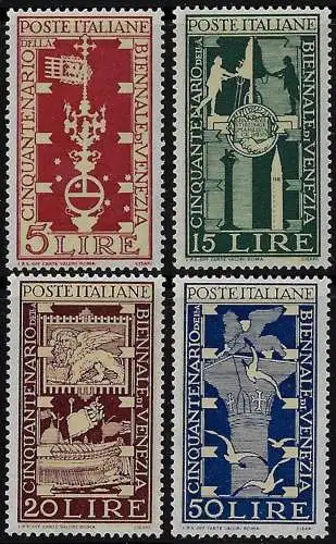 1949 Italia Biennale Venezia MNH Sass n. 594/97