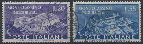 1951 Italia Abbazia di Montecassino US Sass. n. 664/65