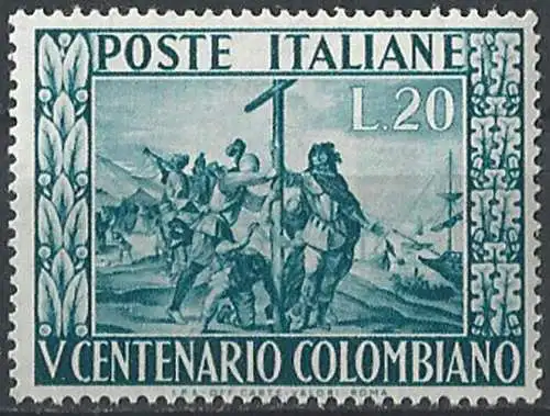 1951 Italia Cristoforo Colombo MNH Sassone n. 660