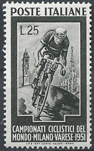 1951 Italia mondiali Ciclismo MNH Sassone n. 669