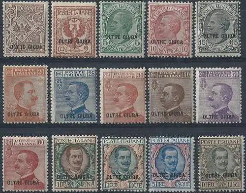 1925 Oltre Giuba ordinaria15v. MNH Sassone n. 1/15