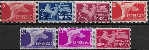 1945-52 Italia Espressi 7v. mc MNH Sassone n. 25/31