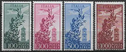 1955-59 Italia aerea Campidoglio stelle MNH Sassone n. 148/51