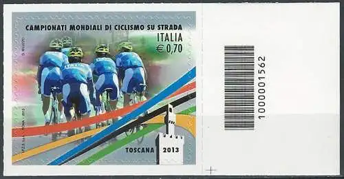 2013 Italia Ciclismo 0,70 azzurro codice a barre adf basso Unif. 3468cb