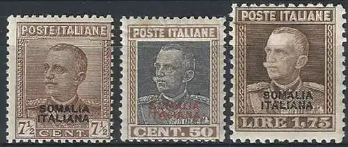 1928 Somalia 3v. MNH Sassone n. 116/118