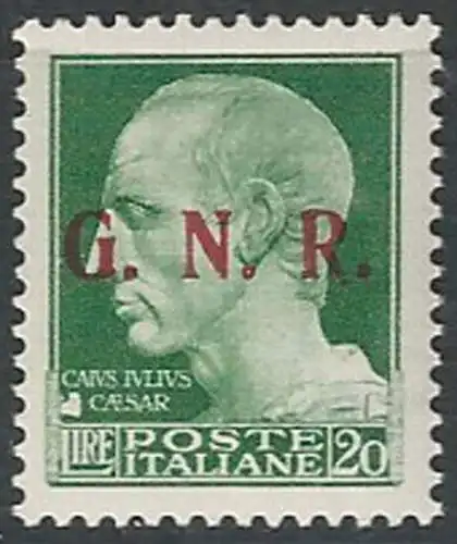 1943 Repubblica Sociale Lire 20 G.N.R. Brescia III MNH Sassone 487/III