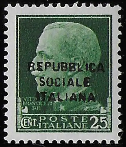 1944 Repubblica Sociale 25c. falso epoca MNH Sassone n. F491