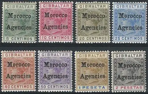 1899 Marocco Agencies 8v MH SG n. 9/16