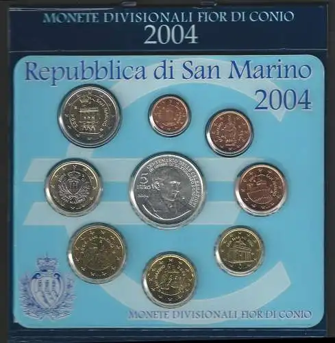 2004 San Marino divisionale 9 monete FDC