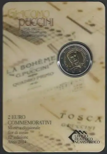 2014 San Marino euro 2,00 Giacomo Puccini FDC