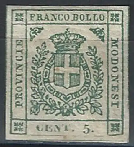 1859 Modena 5c. verde MH Sassone n. 12