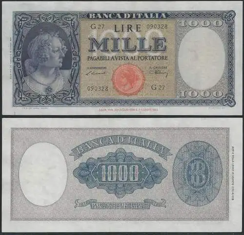 1947 Lire 1.000 Italia STP Rif. Alfa BI 690 Alfa