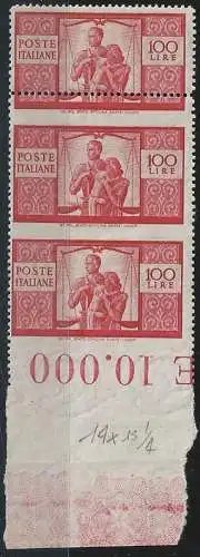 1945 Italia Democratica var. L. 100 MNH Sass n. 565asb