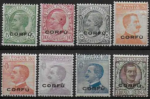 1923 Corfù occupazione Italiana 8v. MNH Sassone n. 1/8