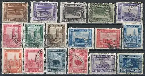 1935-38 Somalia Pittorica cancelled Sass. n. 213/228+30