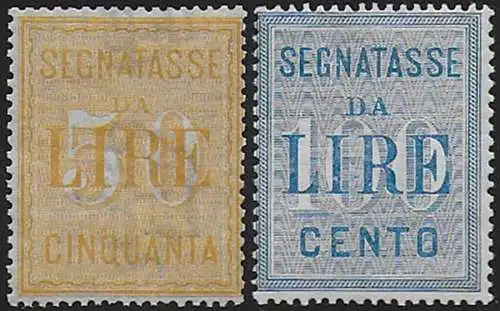 1903 Italia Segnatasse colori diversi MNH Sass n. 31/32