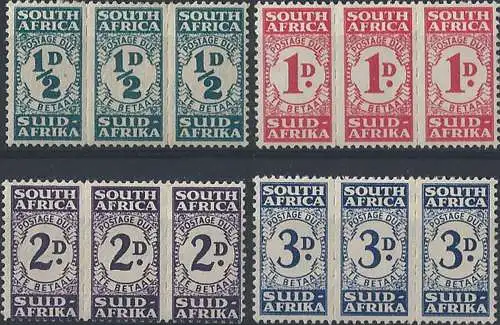 1943 South Africa segnatasse 4v. MH SG. n. D30/33