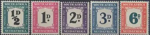 1948 South Africa segnatasse 5v. MH SG. D34/D38