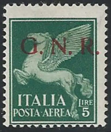 1944 RSI Lire 5 verde GNR VR varietà MNH Sass. n. 123c