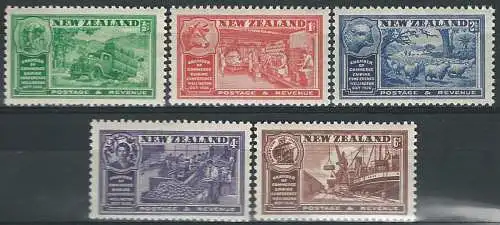 1936 New Zealand industrie dell'isola 5v. MNH SG 593/97