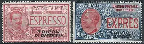 1909 Tripoli di Barberia Espressi 2v. MNH Sassone n. 1/2