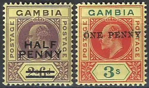 1906 Gambia Edoardo VII 2v. MNH SG n. 69/70