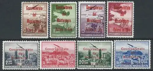 1941 Montenegro 8v. PA MNH Sass. n. 18/25