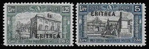 1927 Eritrea Milizia not issued 2v. MNH Sassone n. 118A/19A