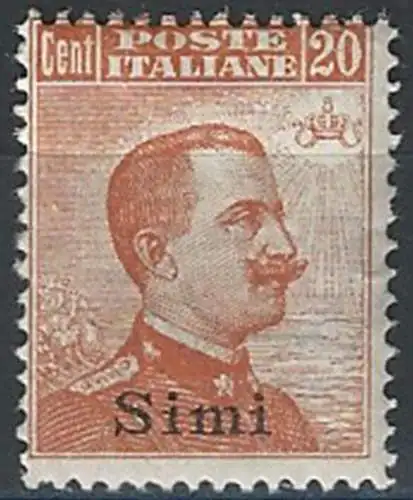 1921-22 Egeo Simi 20c. arancio mc. MNH Sassone n. 11