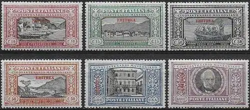 1924 Eritrea Manzoni bc MNH Sassone n. 71/76