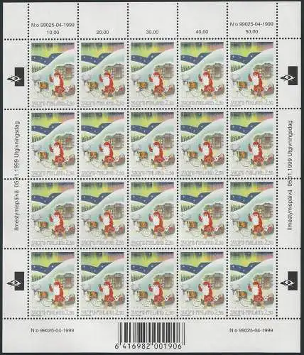 1999 Finlandia Natale 1 MF MNH Unif n. 1465