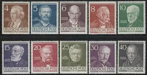 1952-53 Berlino 10v. MNH Unif n. 77/86