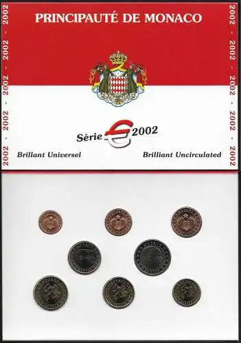 2002 Monaco divisionale 8 monete FDC