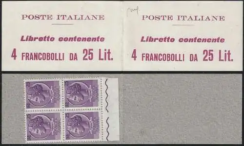 1959-60 Italia Poste Italiane Lire 25 MNH Sass Libretto n. 11/I