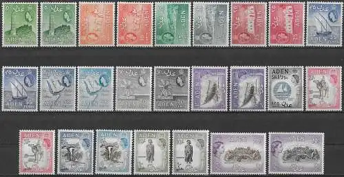 1953-63 Aden Pittorica 25v. MNH SG n. 48/72