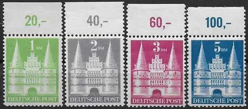 1948 Germania Bizona Lubecca MNH Unif n. 65/68