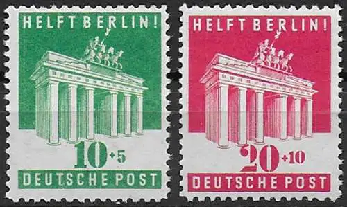 1948 Germania Bizona 2v. MNH Unif n. 69/70