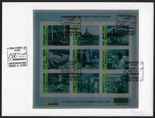 2012 Italia 150 Poste MS in argento FDC Sassone n. 18