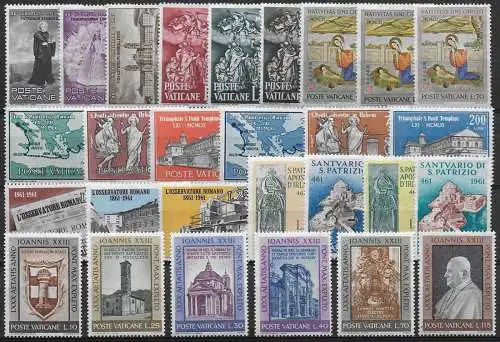 1961 Vaticano complete year 28v MNH