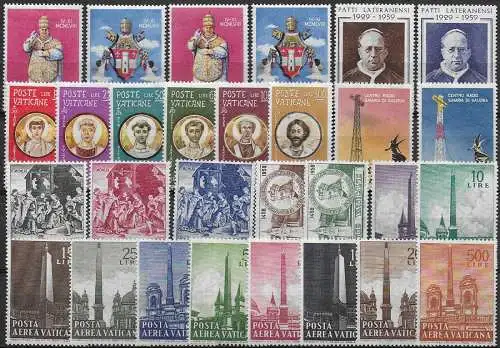 1959 Vaticano complete year 29v. MNH