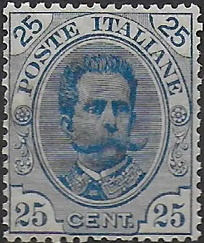 1893 Italia Umberto I 25c. azzurro bc MNH Sassone n. 62