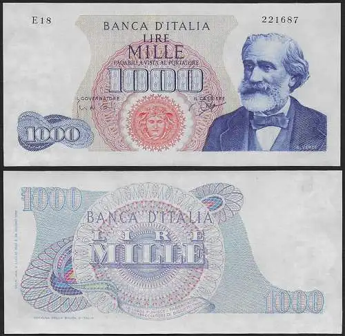 1963 Lire 1.000 Giuseppe Verdi I tipo FDS Rif. BI 55B Gigante