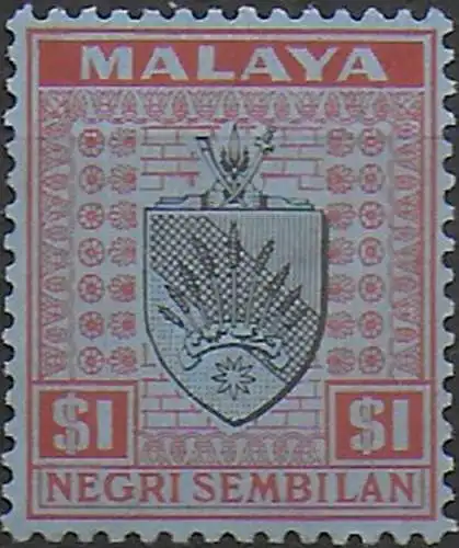 1936 Negri Sembilan Coat of Arm $1 MNH SG n. 37