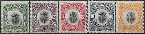 1923 Tanganyika giraffe 5v. MNH SG n. 83a/88a