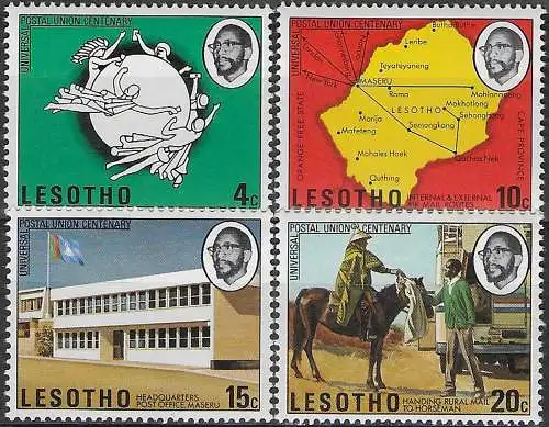 1974 Lesotho UPU 4v. MNH SG. n. 265/68